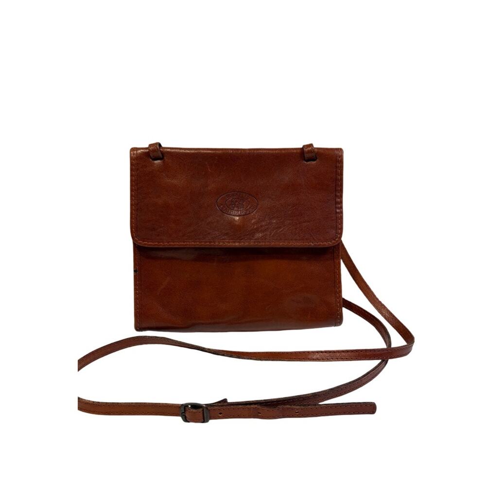 Vintage Burkelys Leather House Brown Crossbody Bag